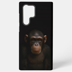 Zwarte 4 Luxe Galaxy S22 Ultra, Serene Chimpansee Samsung Galaxy Hoesje
