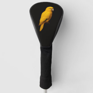 Zwarte 4 Luxe Golf Driver Hoes, Gouden Parkiet Golfheadcover