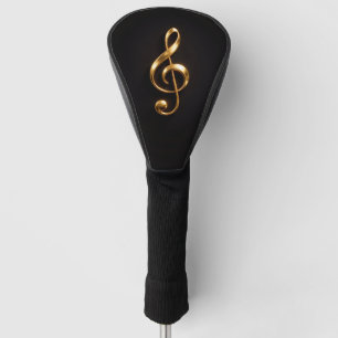 Zwarte 4 Luxe Golf Driver Hoes, Gouden Sleutel van Golfheadcover