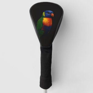 Zwarte 4 Luxe Golf Driver Hoes, Lorikeet Papegaai Golfheadcover