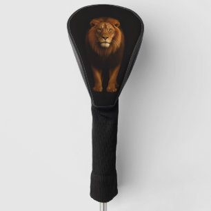 Zwarte 4 Luxe Golf Driver Hoes, Majestueuze Leeuw Golfheadcover