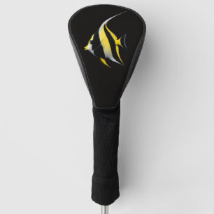 Zwarte 4 Luxe Golf Driver Hoes, Moorish Idol Vis Golfheadcover