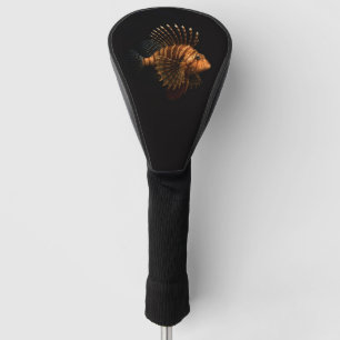 Zwarte 4 Luxe Golf Driver Hoes, Rode Leeuwvis Golfheadcover