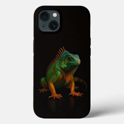 Zwarte 4 Luxe iPhone 13 hoesje, Groene Leguaan Case-Mate iPhone Case (Achterkant)