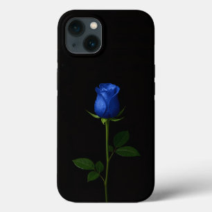 Zwarte 4 Luxe iPhone 13, Middernacht Blauwe Roos 13 Hoesje