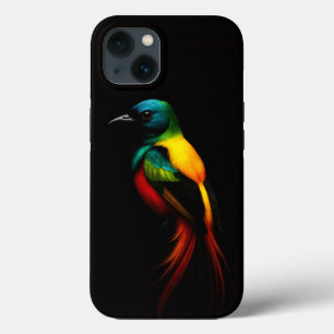 Zwarte 4 Luxe iPhone 13, Regenboogstaart Tropische 13 Hoesje