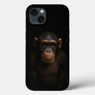 Zwarte 4 Luxe iPhone 13, Serene Chimpansee 13 Hoesje
