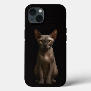 Zwarte 4 Luxe iPhone 13, Sphynx Kat 13 Hoesje