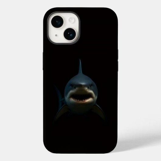 Zwarte 4 Luxe iPhone 14 Mate, Grote Witte Haai Case-Mate iPhone Case (Achterkant)