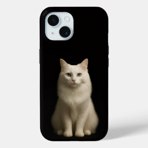 Zwarte 4 Luxe iPhone 15 Case-Mate, Angora Kat
