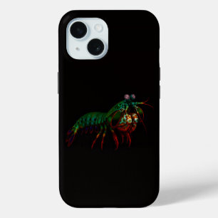 Zwarte 4 Luxe iPhone 15 Hoes, bidsprinkhaan