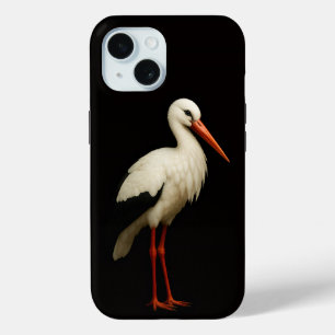 Zwarte 4 Luxe iPhone 15 Hoes, Eerlijke Ooievaar