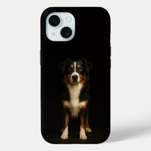 Zwarte 4 Luxe iPhone 15 Hoesje, Aussie Shepherd
