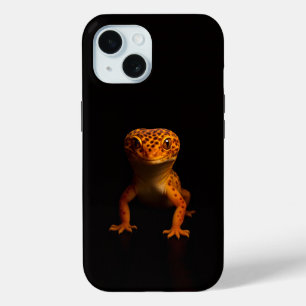 Zwarte 4 Luxe iPhone 15 Mate, Luipaardgekko