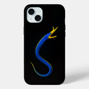 Zwarte 4 Luxe iPhone 15 Plus, Blauwe Lintaal Mini Hoesje