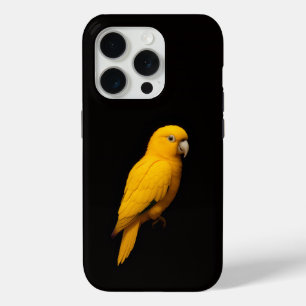 Zwarte 4 Luxe iPhone 15 Pro Mate Gouden Parkiet Case