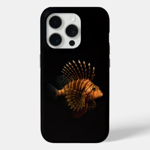 Zwarte 4 Luxe iPhone 15 Pro Mate, Rode Lionfish Case