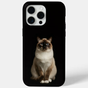Zwarte 4 Luxe iPhone 15 Pro Max, Birmese Kat Max Hoesje
