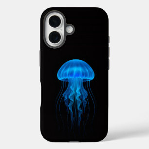 Zwarte 4 Luxe iPhone 16 Case-Mate, Blauwe Kwallen Hoesje