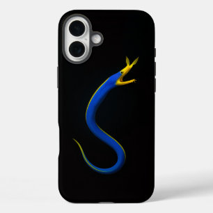 Zwarte 4 Luxe iPhone 16 Plus, Blauwe Lintaal Plus Hoesje