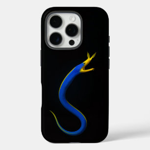 Zwarte 4 Luxe iPhone 16 Pro, Blauwe Lintaal Pro Hoesje