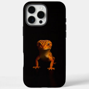 Zwarte 4 Luxe iPhone 16 Pro Max, Luipaardgekko Max Hoesje