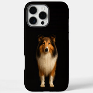 Zwarte 4 Luxe iPhone 16 Pro Max, trouwe Collie hon Max Hoesje
