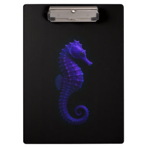 Zwarte 4 Luxe Klembord, Violet Blauwe Zeepaard Klembord