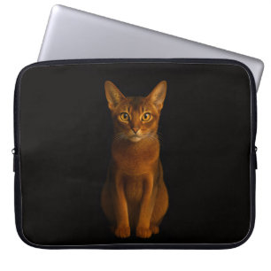 Zwarte 4 Luxe laptophoes, Abyssiniaanse schoonheid Laptop Sleeve