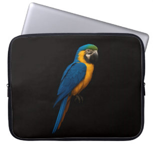 Zwarte 4 Luxe Laptophoes, Blauwe Gele Ara Laptop Sleeve