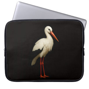 Zwarte 4 Luxe Laptophoes, Elegante Ooievaar Laptop Sleeve
