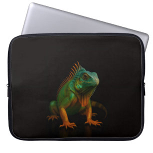 Zwarte 4 Luxe Laptophoes, Groene Leguaan Laptop Sleeve