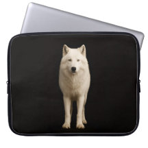 Zwarte 4 Luxe laptophoes, Ivoor Arctische Wolf