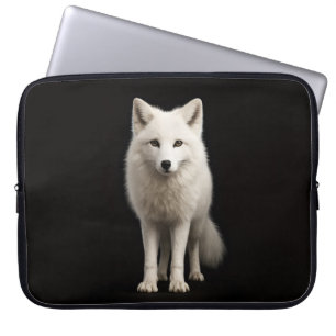 Zwarte 4 Luxe Laptophoes, Ivoorkleurige Poolvos Laptop Sleeve
