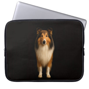 Zwarte 4 Luxe Laptophoes, trouwe Collie-hond Laptop Sleeve