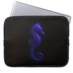 Zwarte 4 Luxe Laptophoes, Violet Blauwe Zeepaard Laptop Sleeve