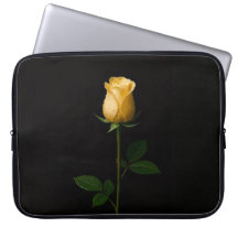 Zwarte 4 Luxe Laptophoes, Zonovergoten Gele Roos