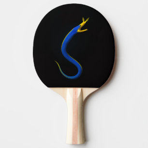 Zwarte 4 Luxe pingpongpaddle, Blauwe Lintaal Tafeltennisbatje