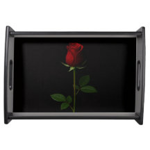 Zwarte 4 Luxe serveerschaal, Velvet Red Rose