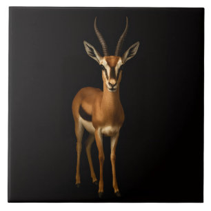 Zwarte 4 Luxe-tegel met Elegante Gazella Tegeltje