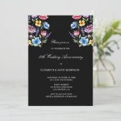 Zwarte 50ste verjaardag bruiloft kaart (Staand voorkant)