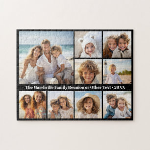 Zwarte 9 foto collage - witte tekst - trendy raste legpuzzel