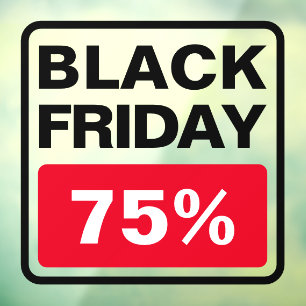 Zwarte aanbieding op vrijdag Percentage korting op Raamsticker