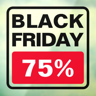 Zwarte aanbieding op vrijdag Percentage korting op Raamsticker