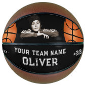Zwarte Aangepaste afspeelnaam Basketbal (Voorkant)