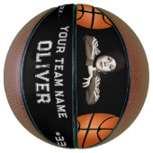 Zwarte Aangepaste afspeelnaam Basketbal (Verticaal)