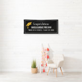 Zwarte aangepaste afstudeerbanner spandoek (Insitu)