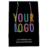 Zwarte aangepaste cadeautas bedrijf logo bulk (Voorkant)