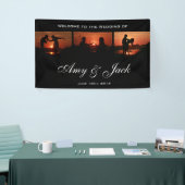 Zwarte Aangepaste fotoserie Welkomstbruiloft Spandoek (Beurs)