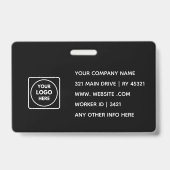 Zwarte aangepaste ID | Moderne minimalistische per Badge (Achterkant)